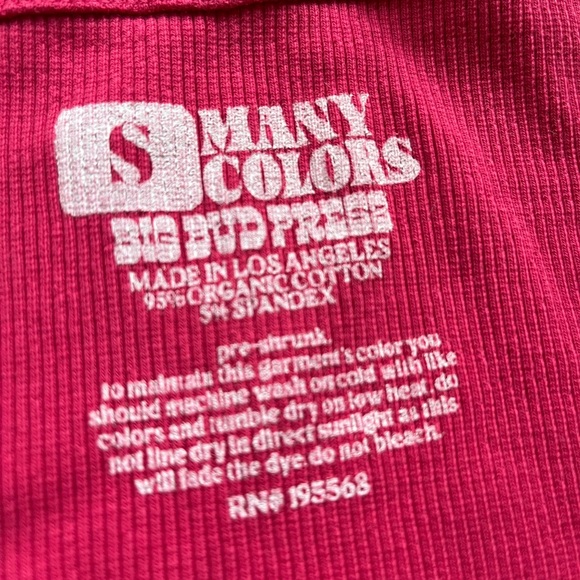 Big Bud Press: Long Sleeved V-Neck: Hot Pink: Size Small - Picture 2 of 3